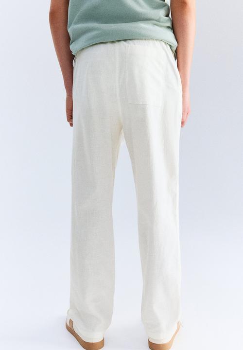 H&M - Linen-blend trousers - cream