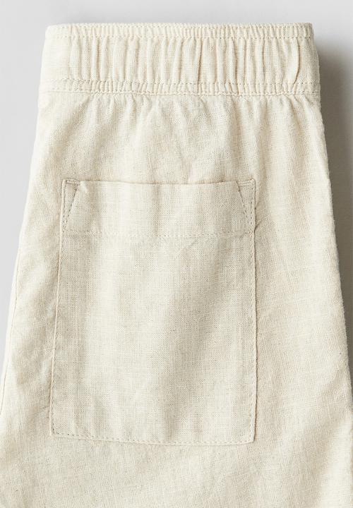 H&M - Linen-blend trousers - light beige