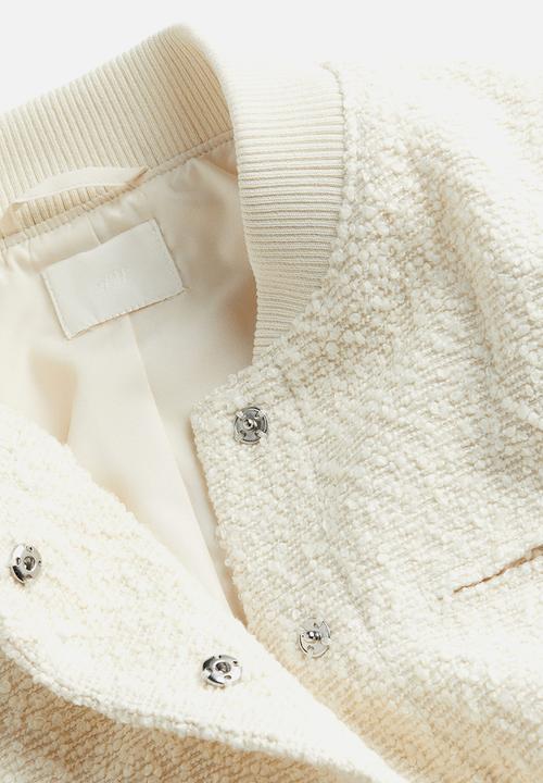 H&M - Cropped bomber jacket - white