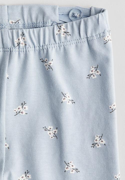 H&M - 3 piece cotton set - light blue & white