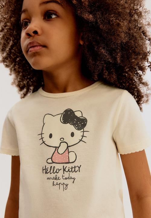 H&M - Printed top - cream hello kitty