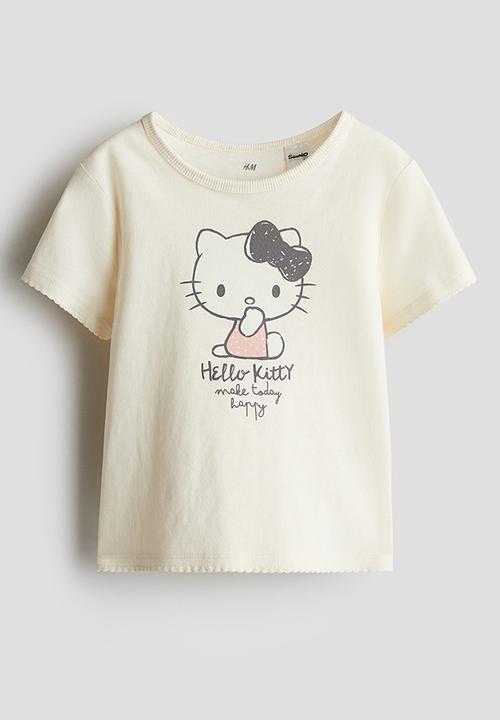H&M - Printed top - cream hello kitty