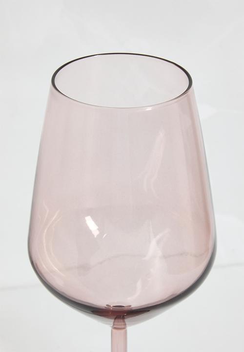Excellent Houseware - Smoke wine  glass set of 2 - rose