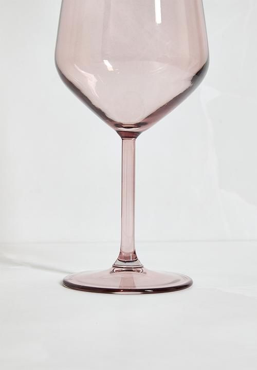 Excellent Houseware - Smoke wine  glass set of 2 - rose