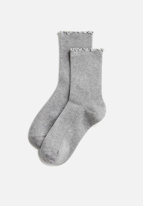 H&M - 5-Pack rib-knit socks - powder pink & white 