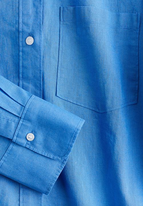 H&M - Oversized linen-blend shirt - blue