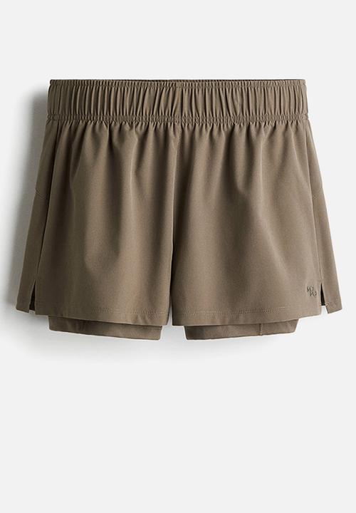 H&M - Double-layered running shorts with drymove™ - dark beige
