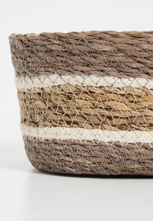 H&S - Seagrass décor baskets set of 3 - Natural