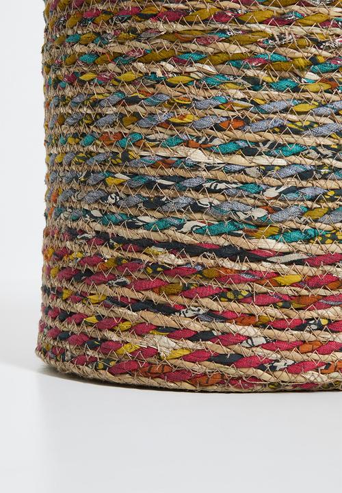 H&S - Milly seagrass basket set of 3 - multi