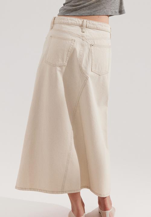 H&M - A-line denim skirt - cream 