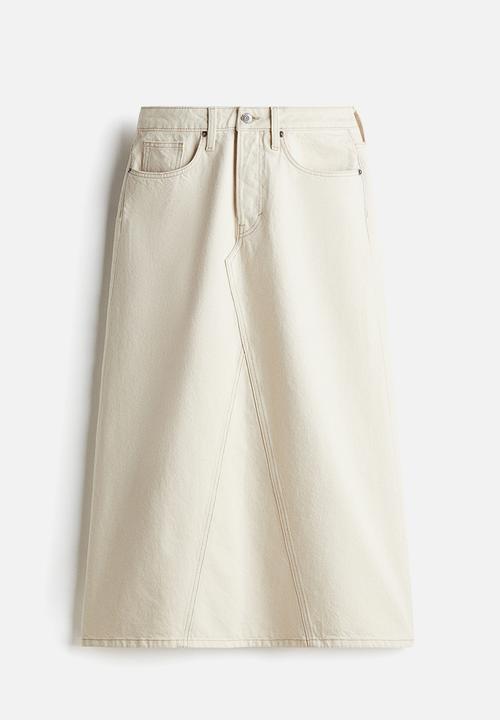 H&M - A-line denim skirt - cream 