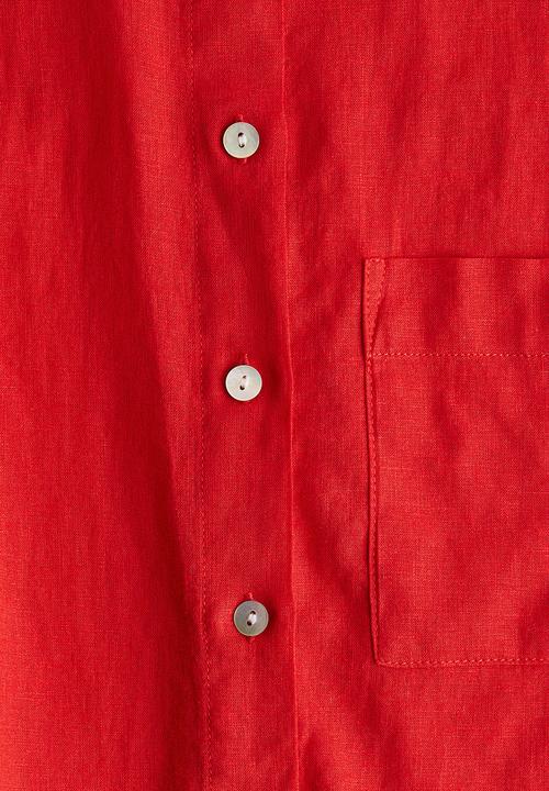 H&M - Linen-blend shirt - red