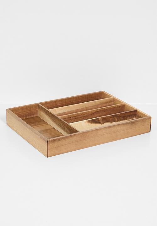 Excellent Houseware - Acacia cutlery organizer
