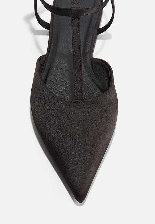 H&M - Pointed satin sandals - black