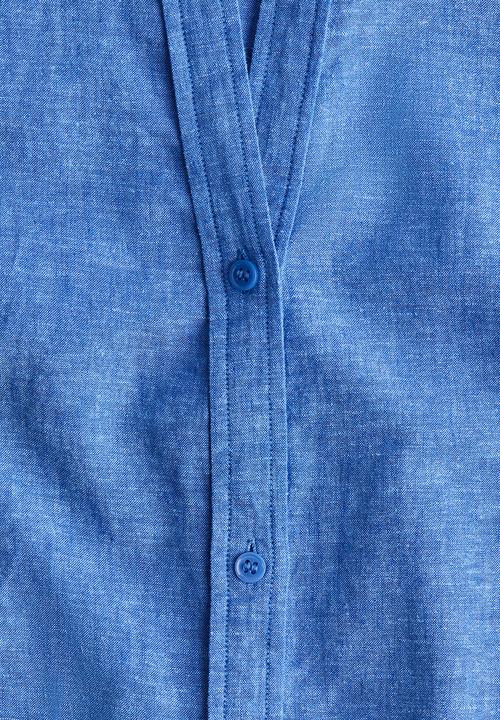 H&M - Linen-blend shirt dress - blue