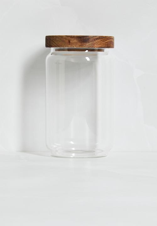 Excellent Houseware - 700ml storage jar set of 3 - Natural & Clear
