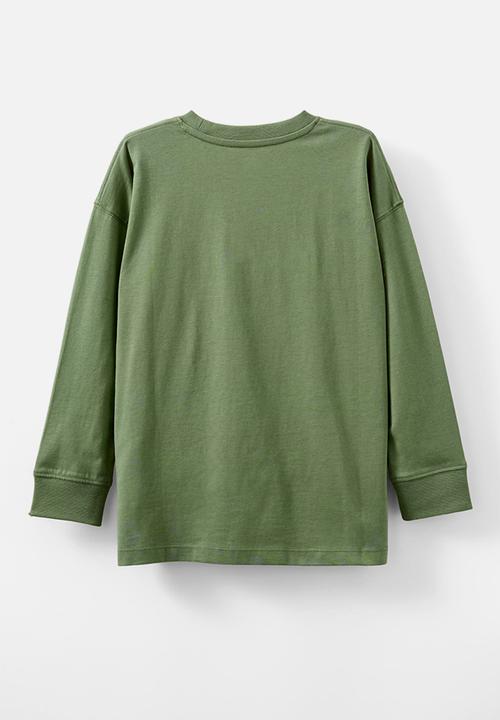 Cotton On - The essential long sleeve tee - khaki green wash