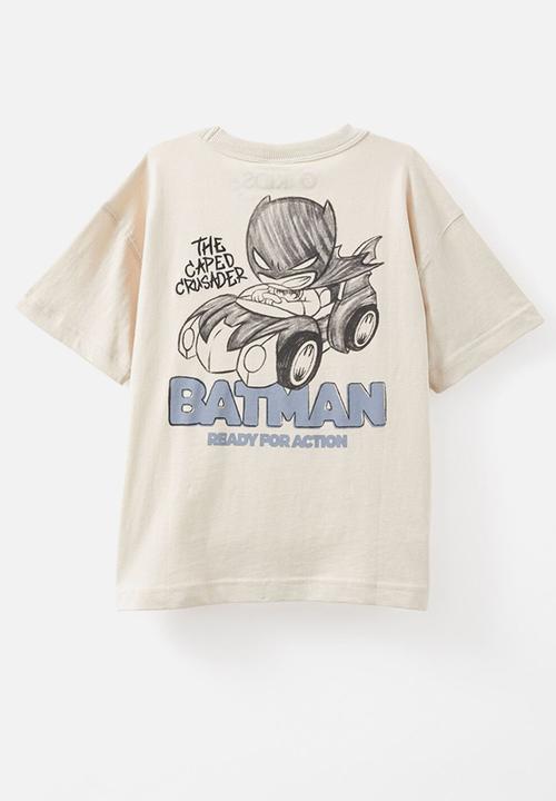 Cotton On - Licensed drop shoulder short sleeve tee - lcn wb rainy day/batman ready for action