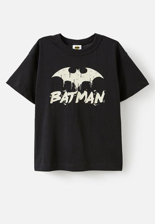 Cotton On - Licensed drop shoulder short sleeve tee - lcn wb black/batman the caped crusader