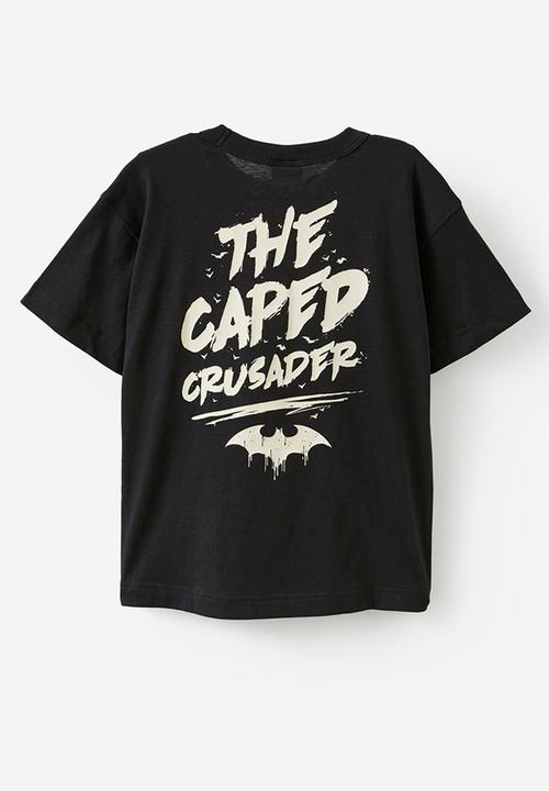 Cotton On - Licensed drop shoulder short sleeve tee - lcn wb black/batman the caped crusader