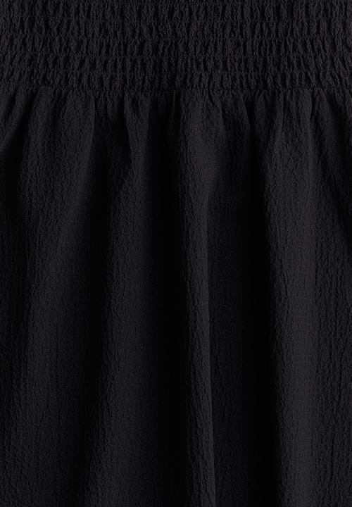 H&M - Tie-strap smocked dress - black