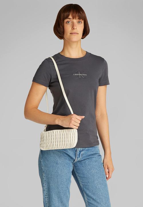 Calvin Klein - Ruched zip top bag - chalk