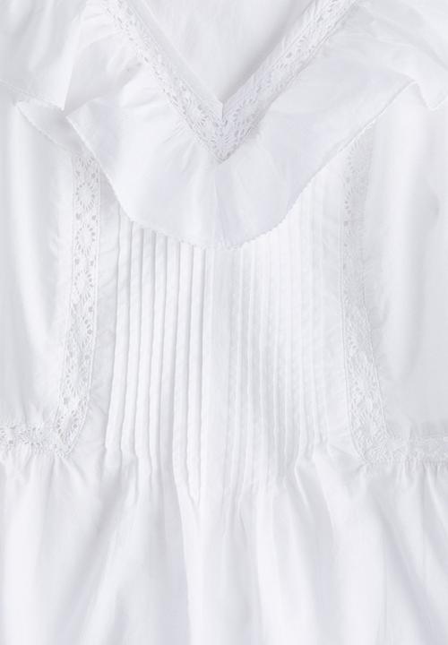 H&M - Frill-trimmed cotton vest top - white