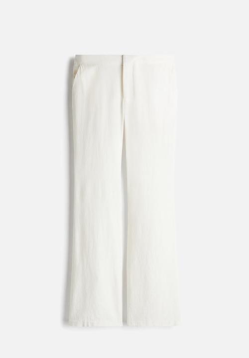 H&M - Linen-blend tailored trousers - cream