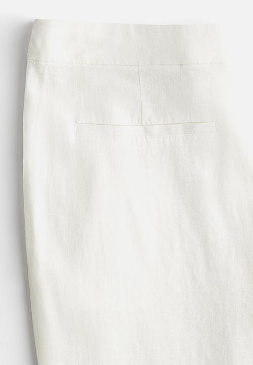 H&M - Linen-blend tailored trousers - cream