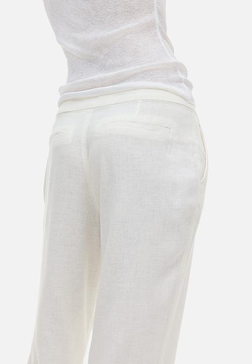H&M - Linen-blend tailored trousers - cream