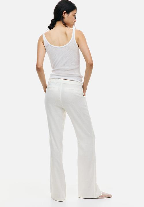 H&M - Linen-blend tailored trousers - cream