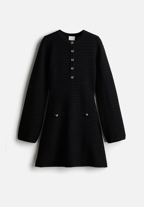 H&M - Pointelle-knit dress - black