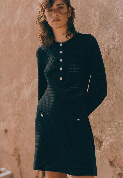 H&M - Pointelle-knit dress - black