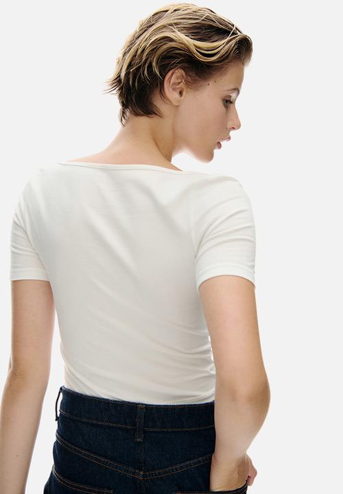 H&M - Smocked viscose blouse - cream