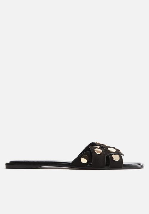 H&M - Braided sandals - black & gold-coloured
