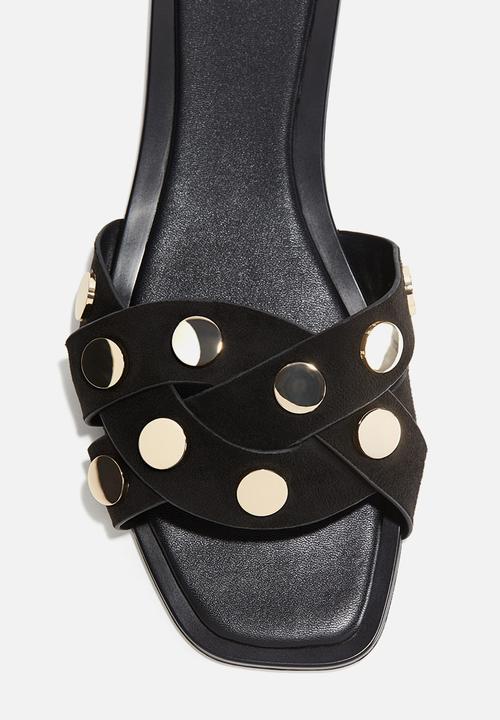 H&M - Braided sandals - black & gold-coloured