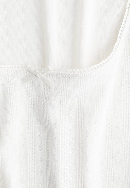 H&M - Pointelle jersey vest top - white