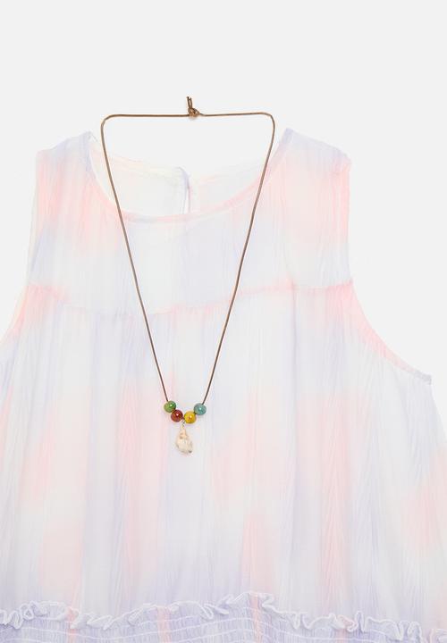 Pop Candy - Dropped waist dress with shirred tier - watercolour mix