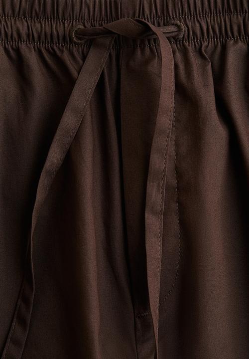H&M - Cotton drawstring trousers - dark brown