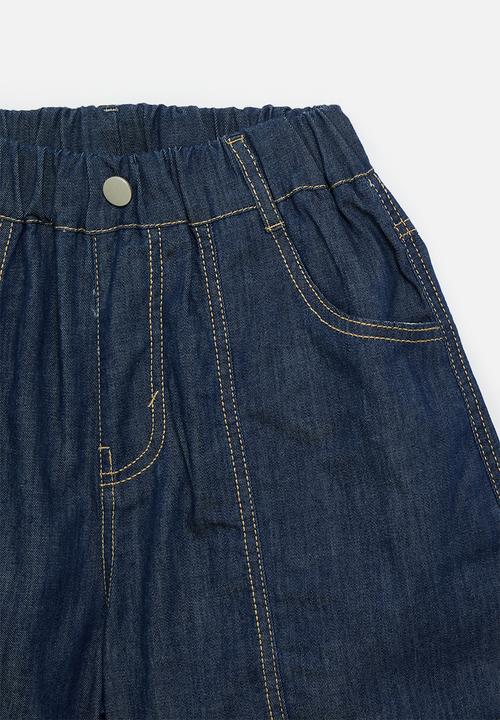 Pop Candy - French seam denim shorts - blue