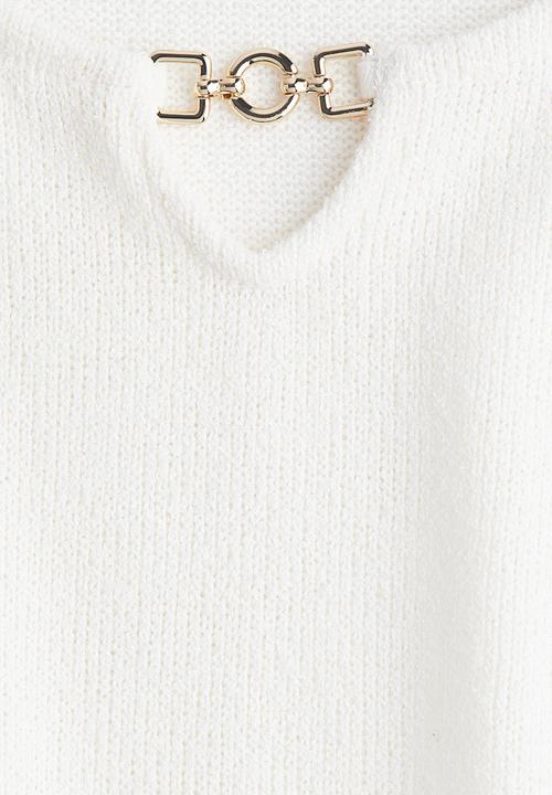 H&M - Knitted flared-skirt dress - white