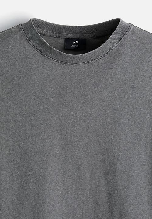 H&M - Loose fit washed t-shirt - dark grey