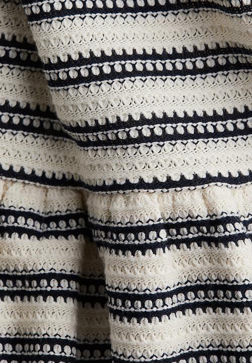 H&M - Textured-knit peplum vest top - white striped