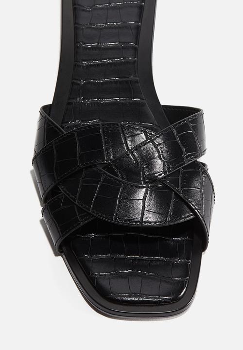 H&M - Braided sandals - black/crocodile-patterned