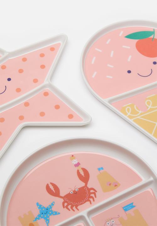 Excellent Houseware - Shapes dinner plate set of 3 - pink