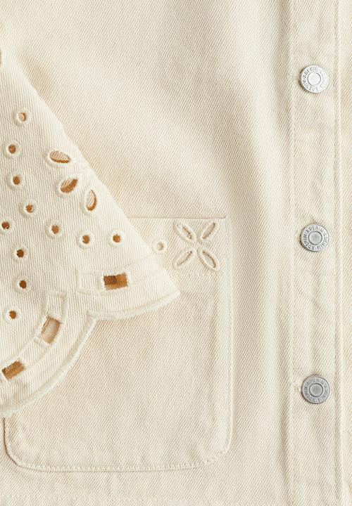 H&M - Broderie anglaise denim jacket - cream