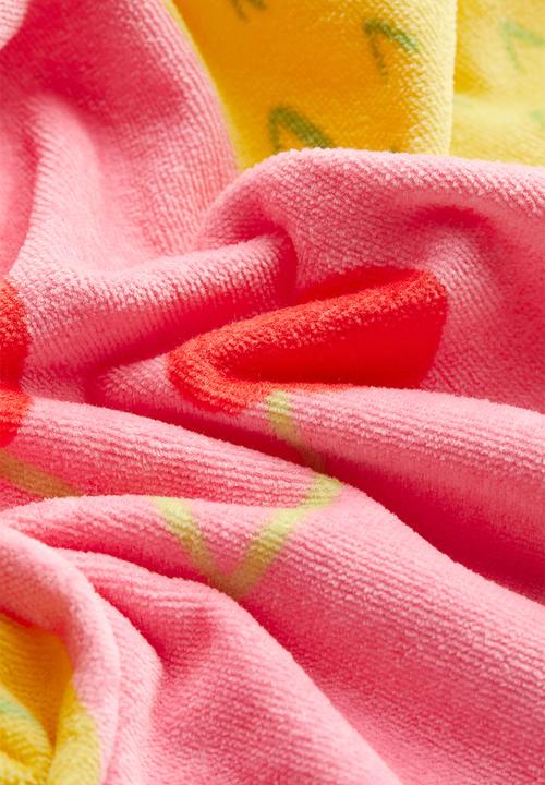 H&M - Patterned bath towel - pink fruits