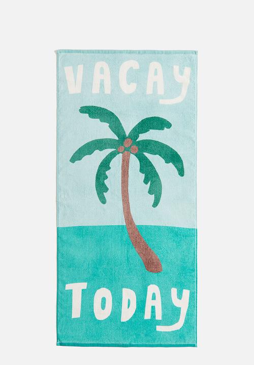 H&M - Patterned bath towel - turquoise vacay today