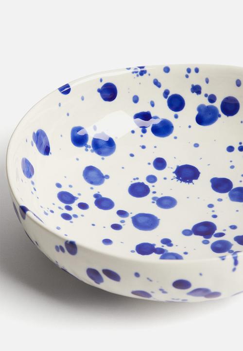 H&M - Stoneware serving dish - blue speckled 