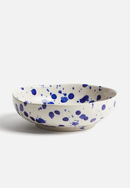 H&M - Stoneware serving dish - blue speckled 
